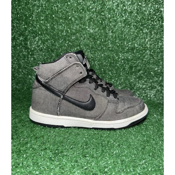 Vintage Nike Dunk High Denim Pack 2011 Gray Fleece Womens Size 6.5 Kids Size 5 - Picture 1 of 10